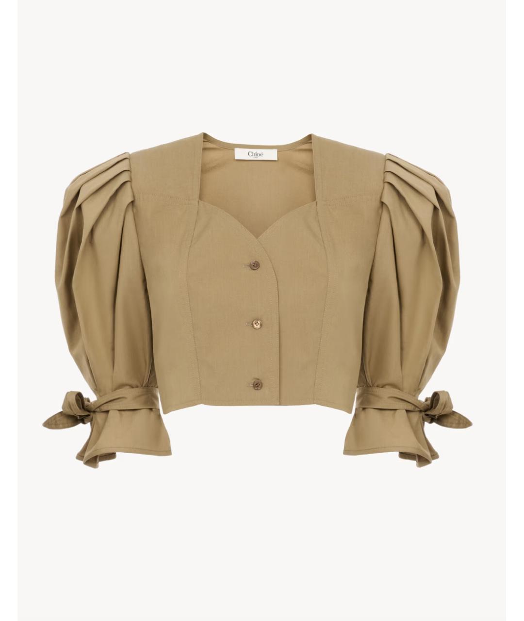CHLOE Хаки хлопковая блузы, фото 6