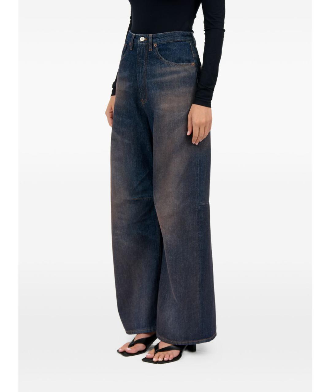 MM6 MAISON MARGIELA Темно-синие хлопковые прямые джинсы, фото 7