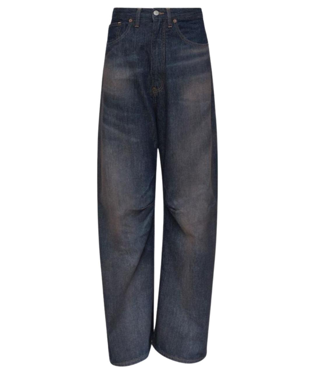 MM6 MAISON MARGIELA Темно-синие хлопковые прямые джинсы, фото 1