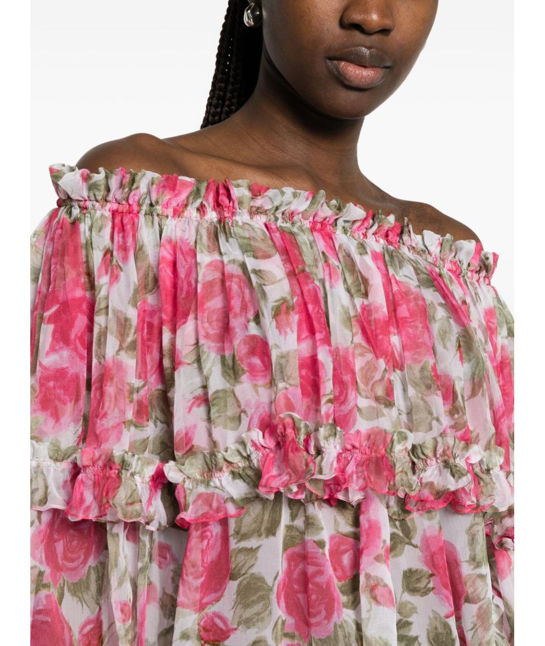 CHLOE Розовая шелковая блузы, фото 2