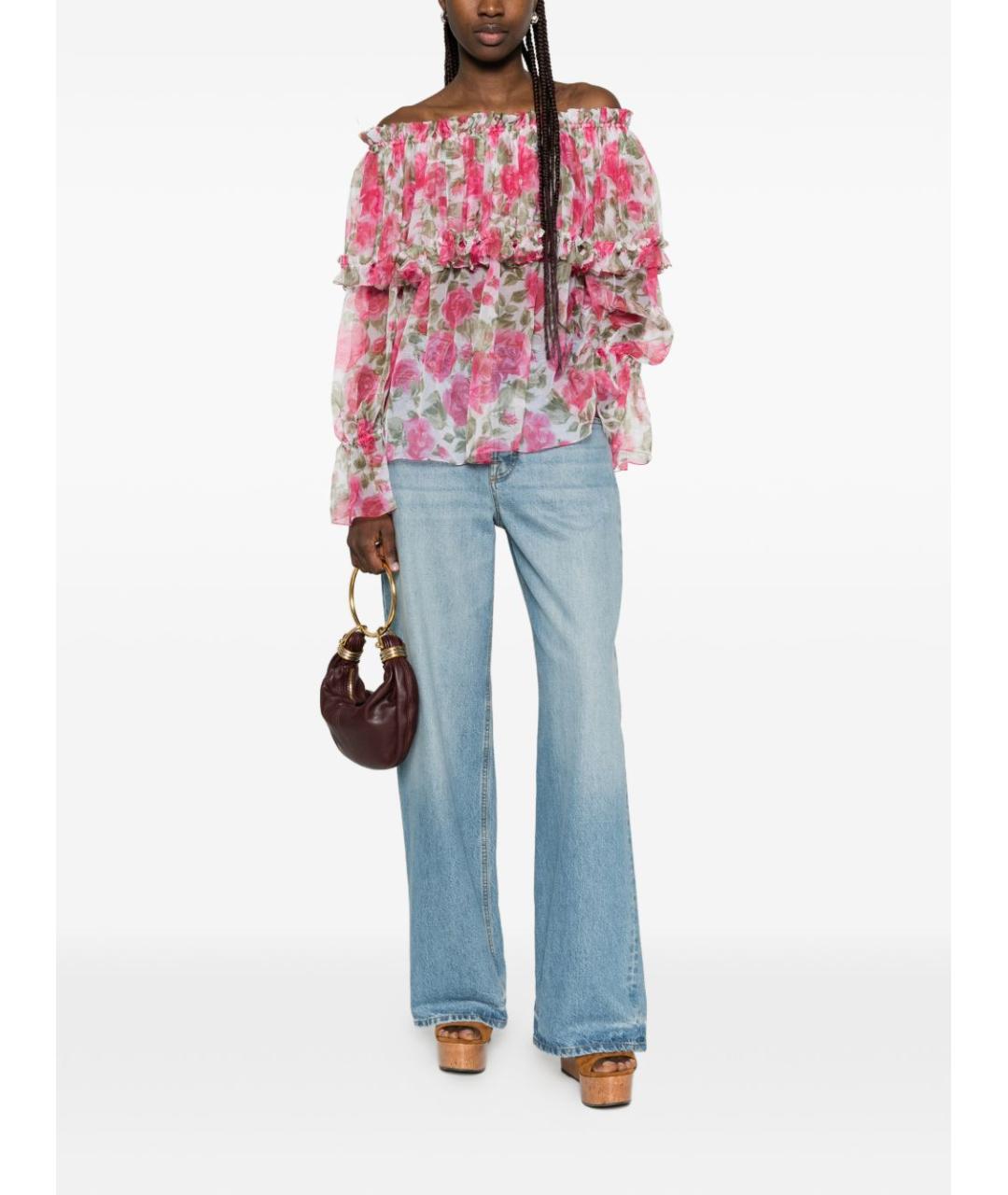 CHLOE Розовая шелковая блузы, фото 4