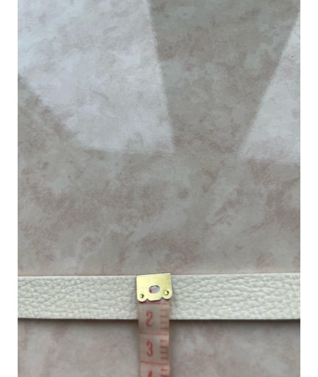 ANGELO GALASSO Белый кожаный ремень, фото 4