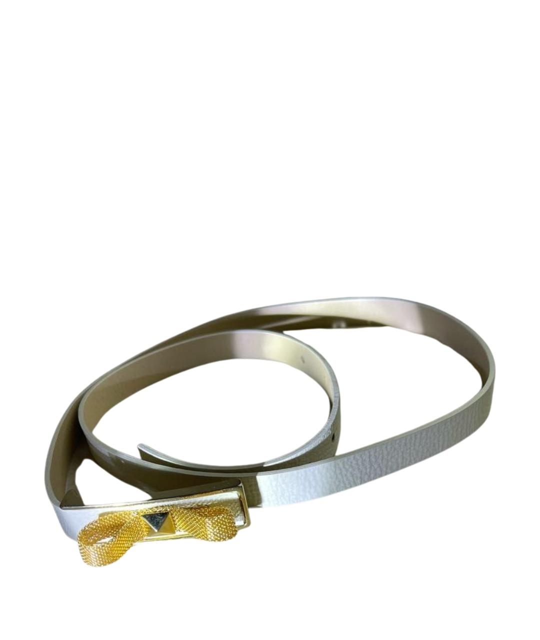 ANGELO GALASSO Белый кожаный ремень, фото 1