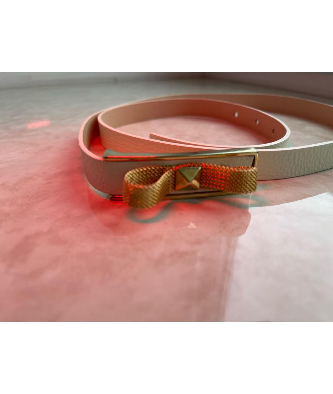 ANGELO GALASSO Белый кожаный ремень, фото 5