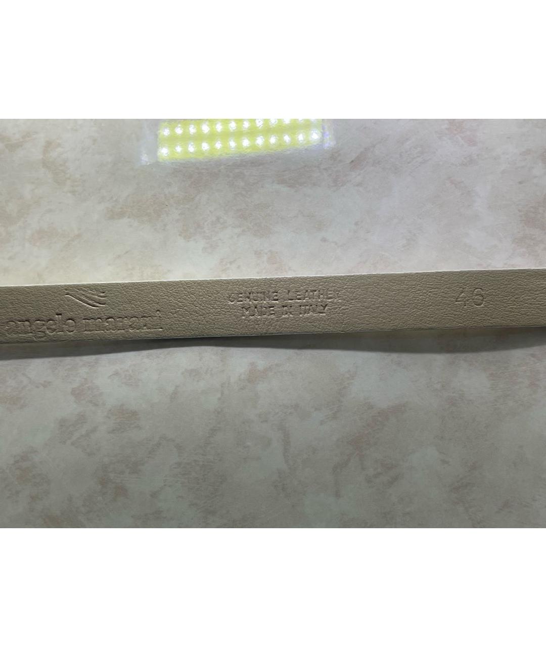 ANGELO GALASSO Белый кожаный ремень, фото 6