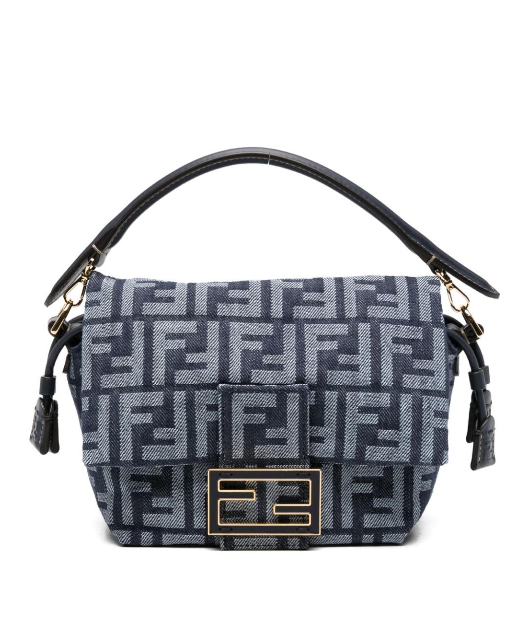 FENDI Синяя тканевая сумка через плечо, фото 1