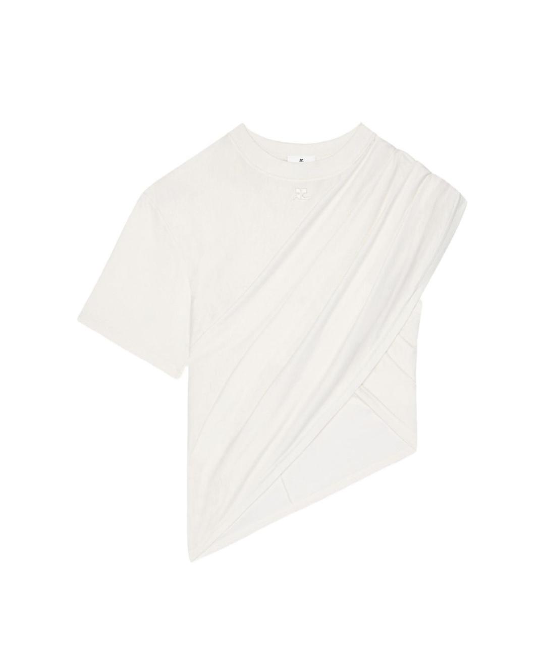 COURREGES Белая хлопковая футболка, фото 1