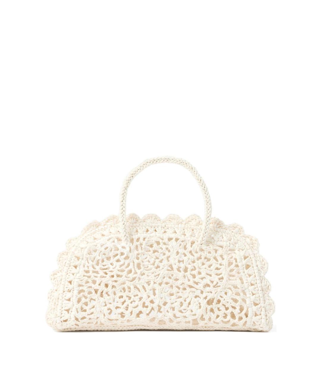 JACQUEMUS Белая пелетеная сумка тоут, фото 1