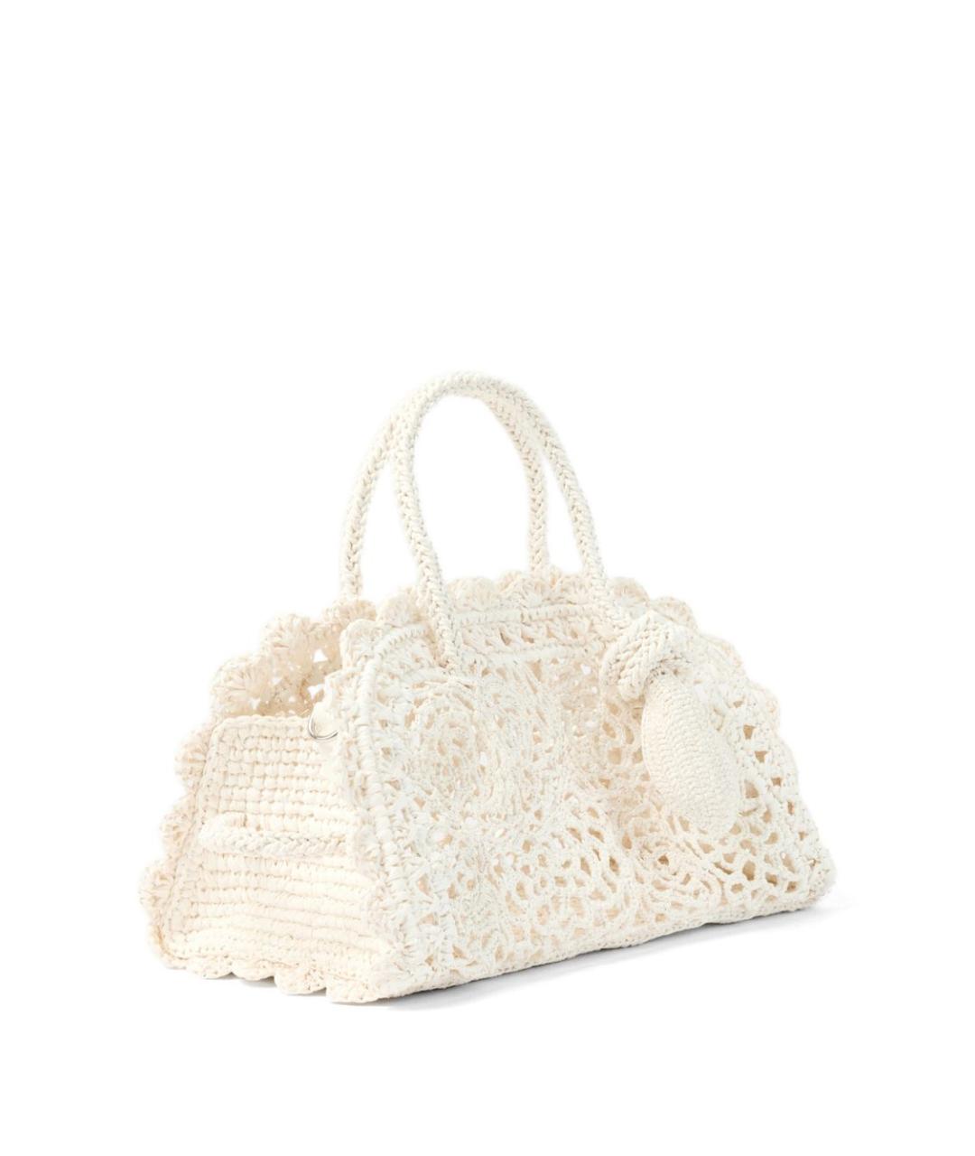 JACQUEMUS Белая пелетеная сумка тоут, фото 2