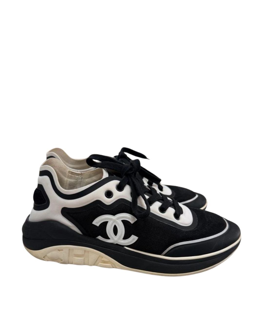 CHANEL Черные неопреновые кроссовки, фото 1