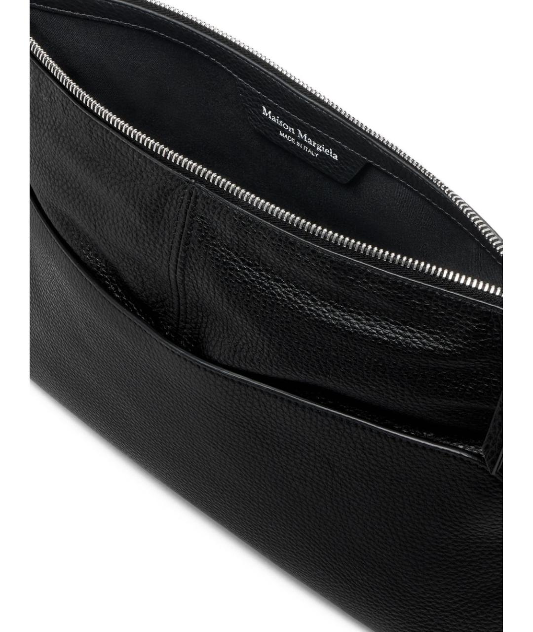 MAISON MARGIELA Черная кожаная сумка через плечо, фото 6