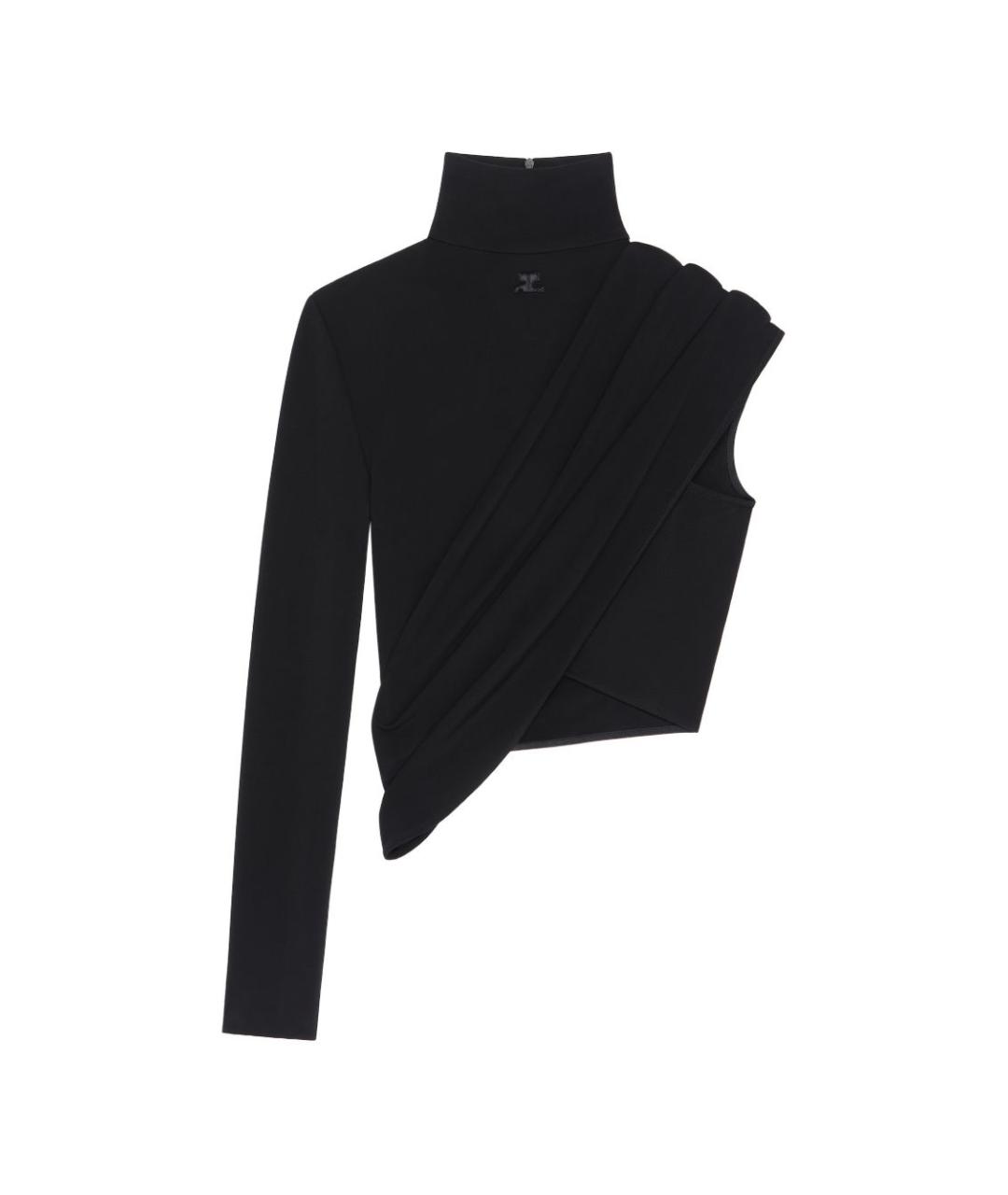 COURREGES Черная вискозная майка, фото 1