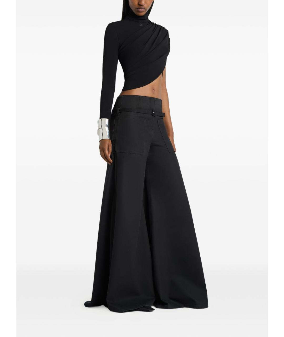 COURREGES Черная вискозная майка, фото 4