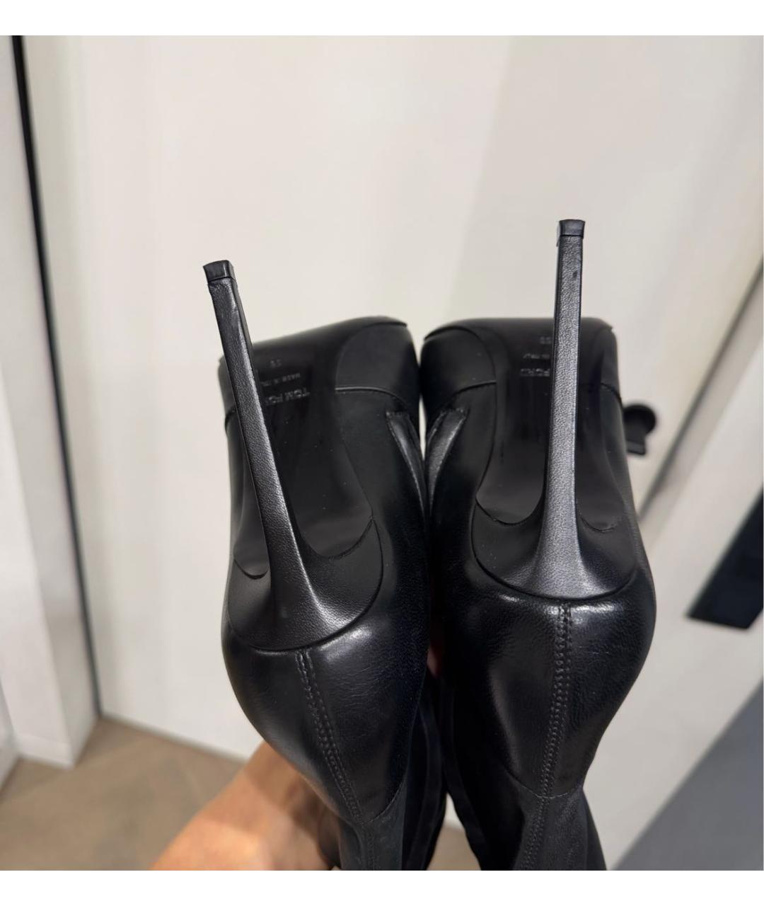 TOM FORD Черные кожаные ботфорты, фото 5