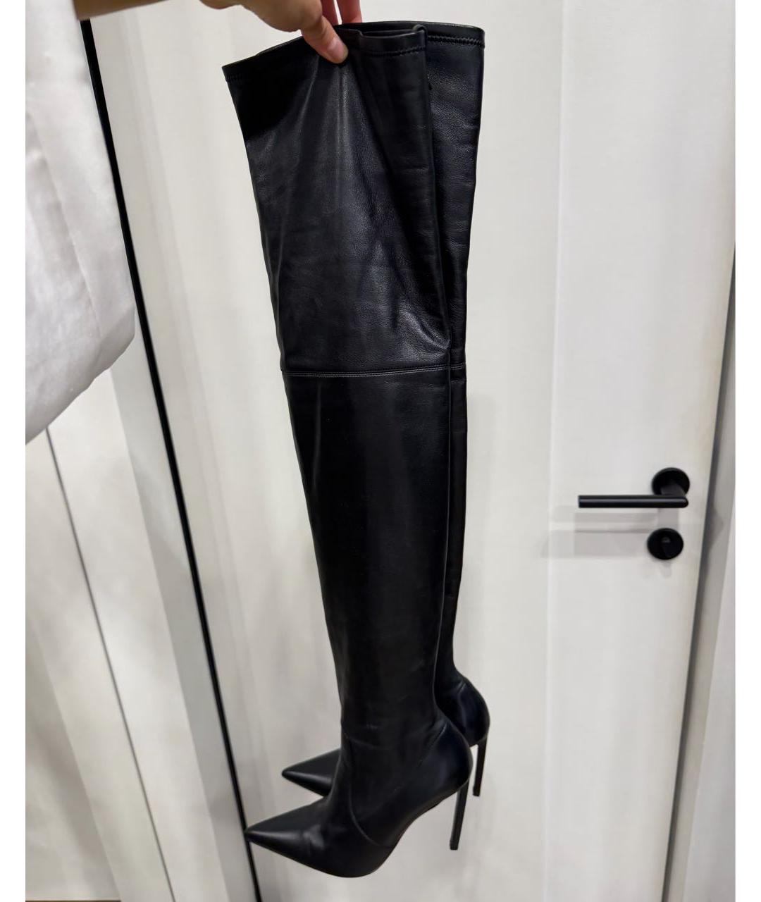 TOM FORD Черные кожаные ботфорты, фото 7