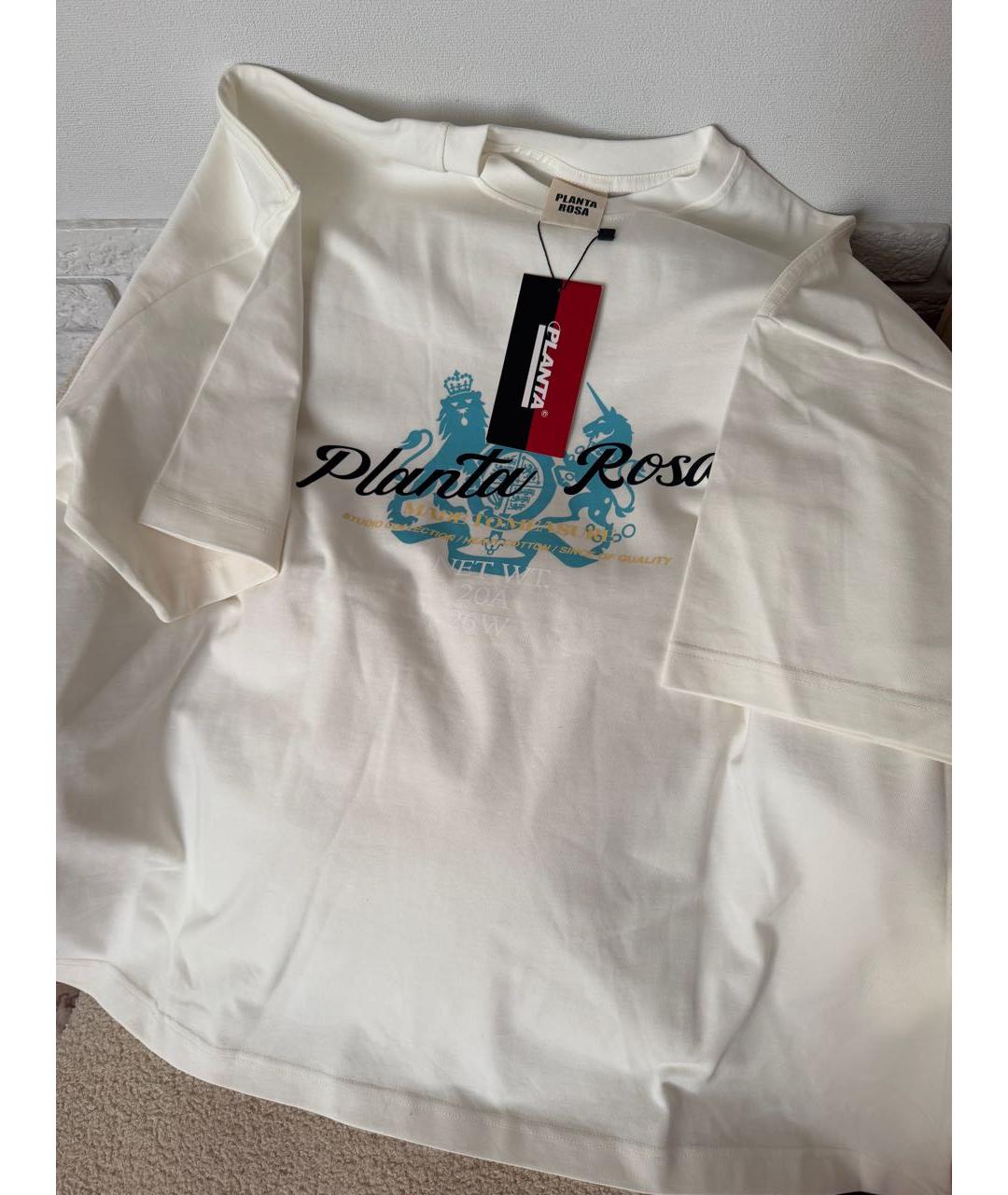 PLANTA ROSA Белая хлопковая футболка, фото 5
