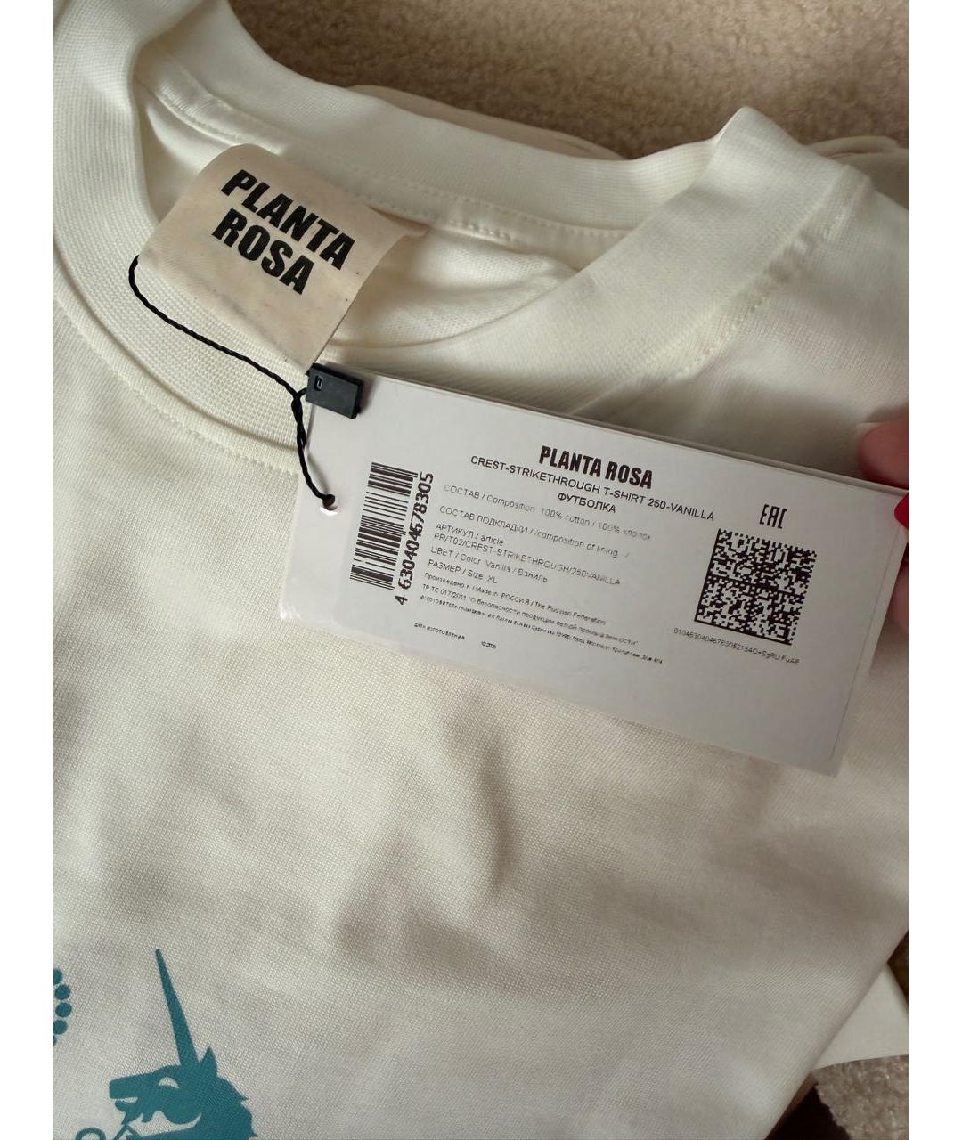 PLANTA ROSA Белая хлопковая футболка, фото 4
