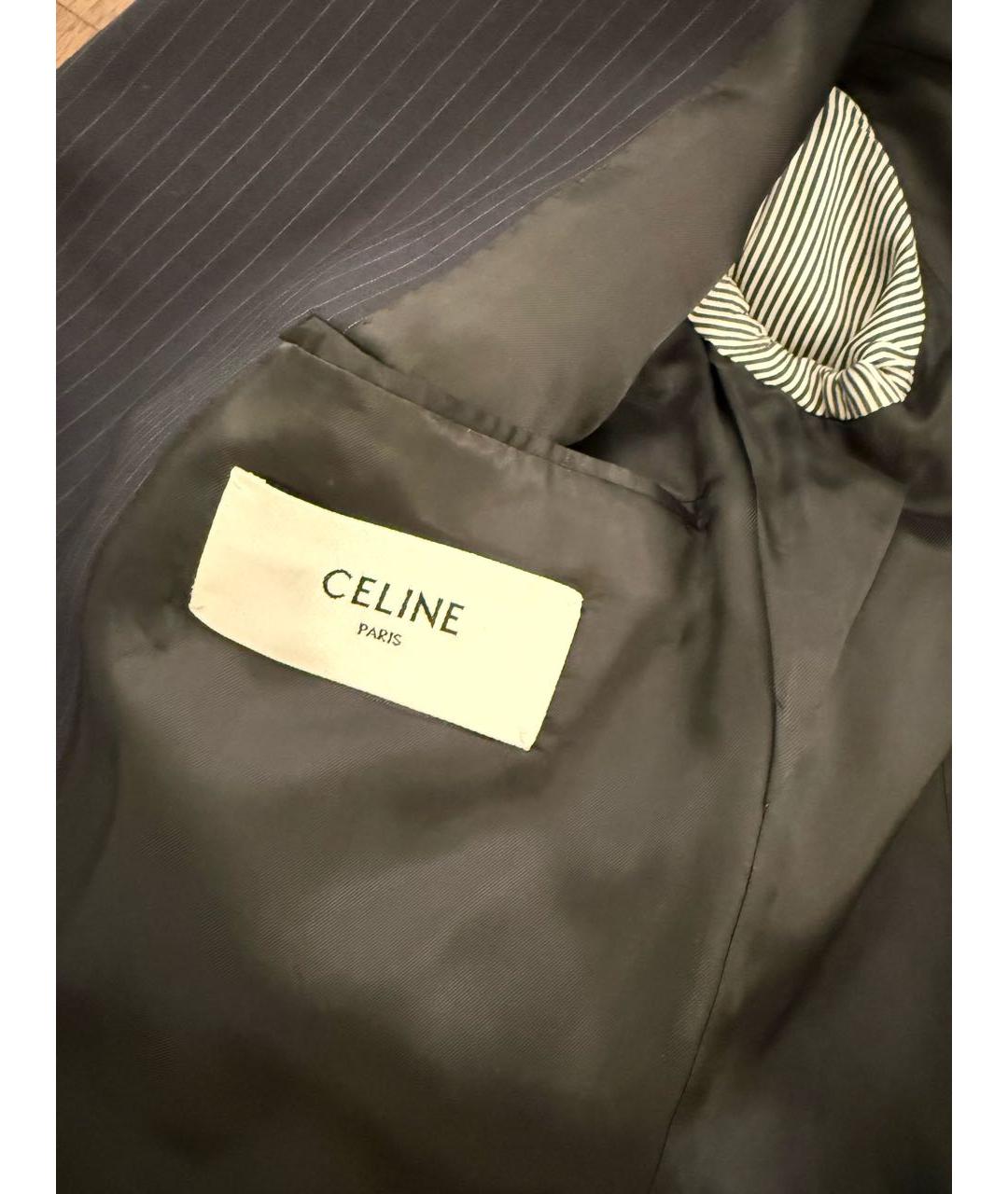 CELINE Темно-синий вискозный жакет/пиджак, фото 5