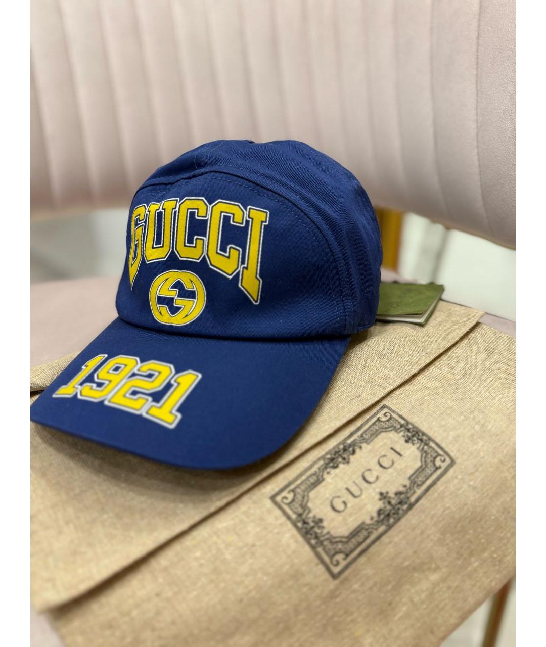 GUCCI Синяя хлопковая кепка/бейсболка, фото 5