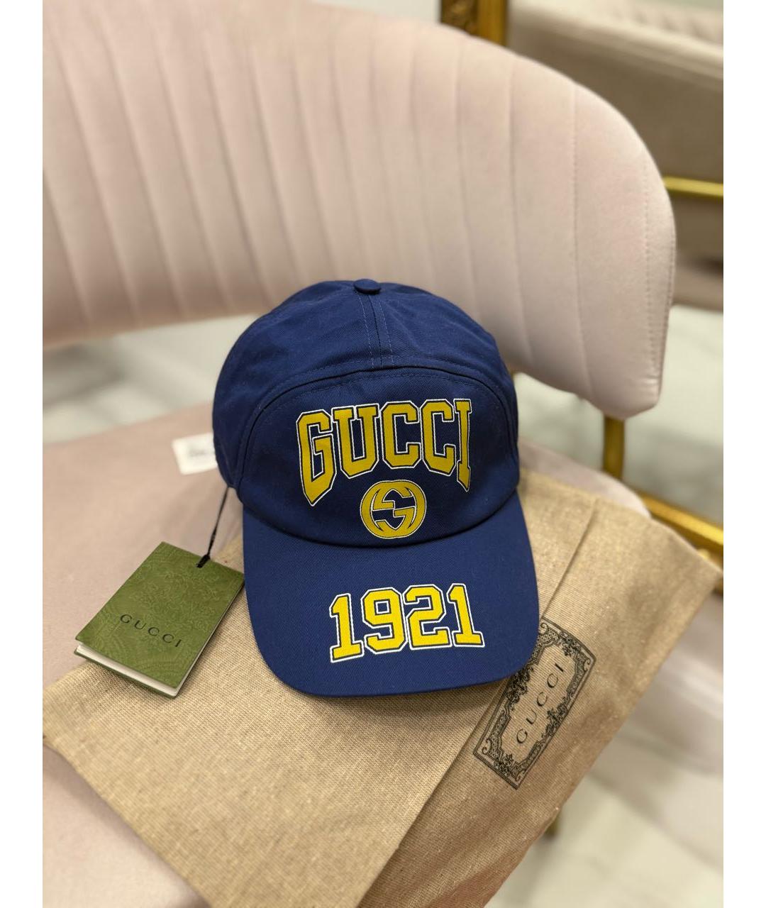 GUCCI Синяя хлопковая кепка/бейсболка, фото 4