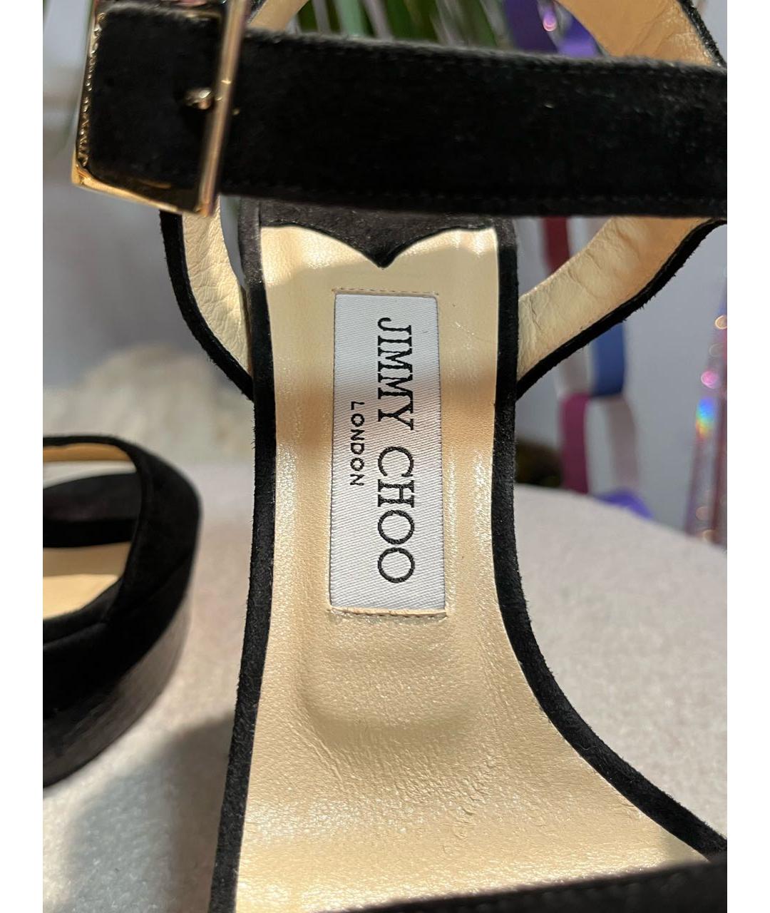 JIMMY CHOO Черные замшевые босоножки, фото 6