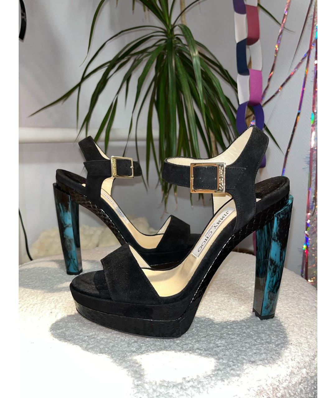 JIMMY CHOO Черные замшевые босоножки, фото 2