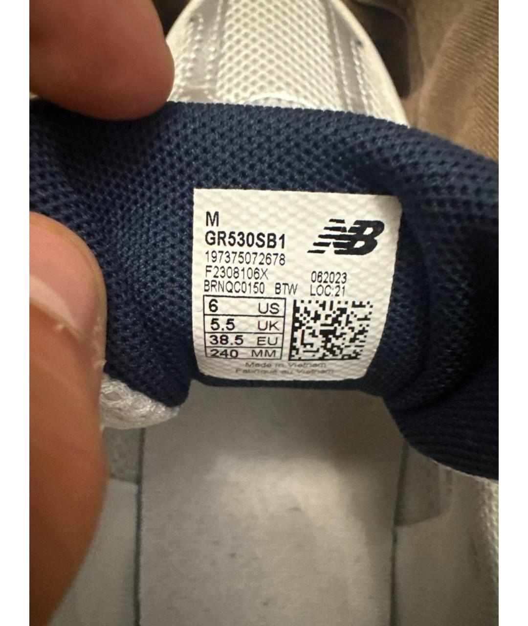 NEW BALANCE Белые текстильные кроссовки, фото 6