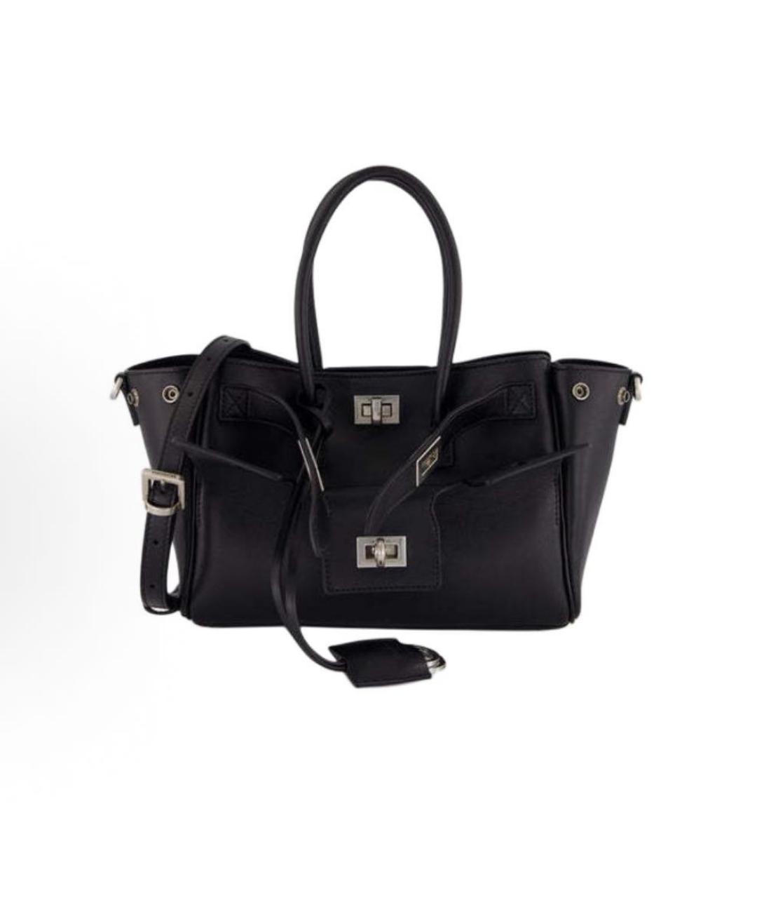 BALENCIAGA Черная кожаная сумка тоут, фото 5