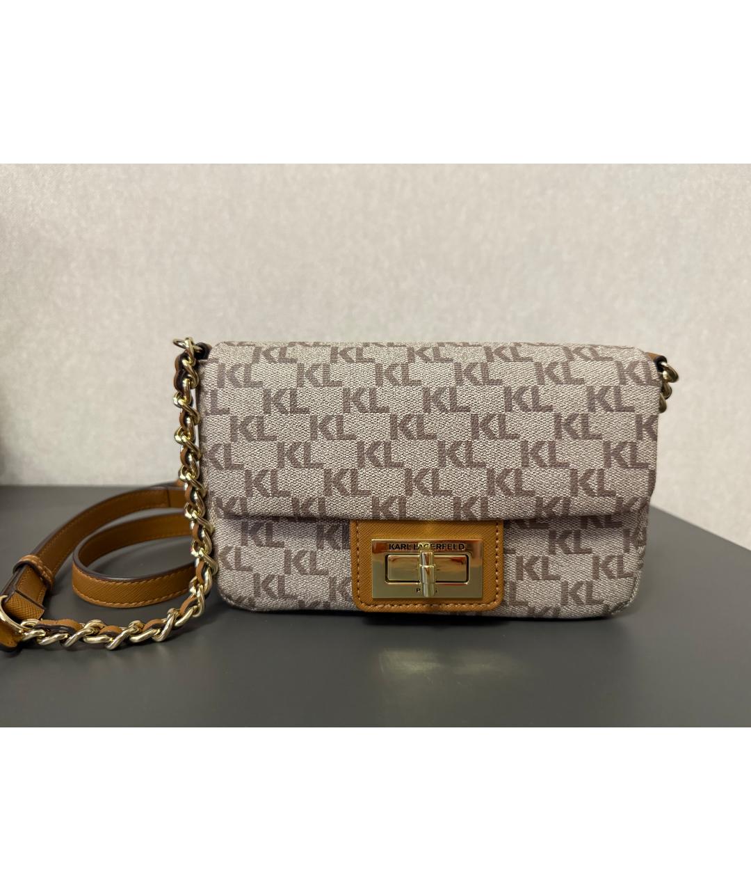 KARL LAGERFELD Бежевая сумка через плечо, фото 9