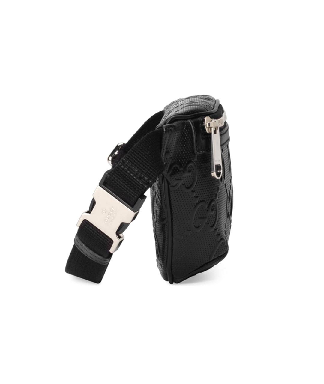 GUCCI Черная кожаная поясная сумка, фото 3