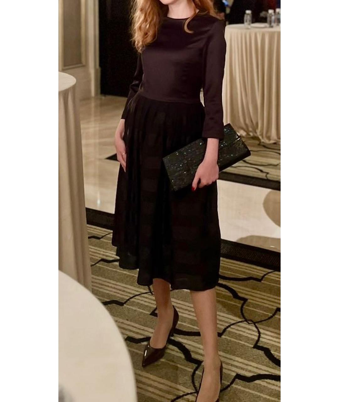 CHRISTIAN DIOR Черное атласное вечернее платье, фото 7