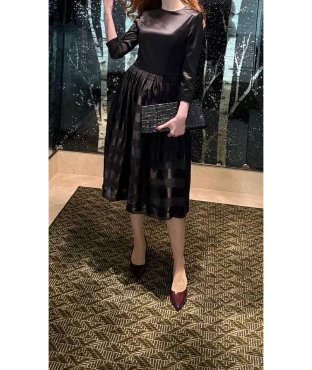 CHRISTIAN DIOR Черное атласное вечернее платье, фото 6