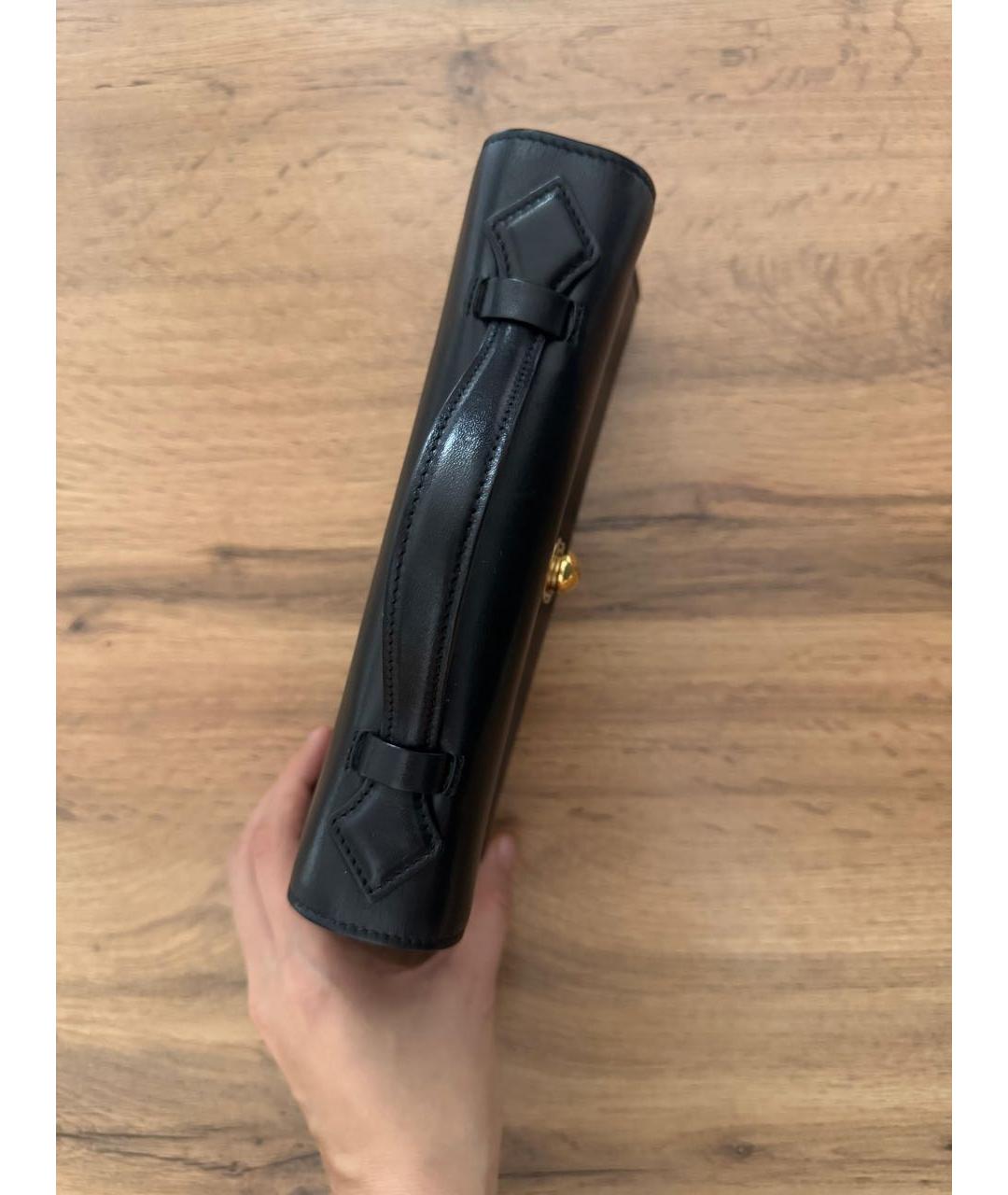 Savette Черная кожаная сумка с короткими ручками, фото 3