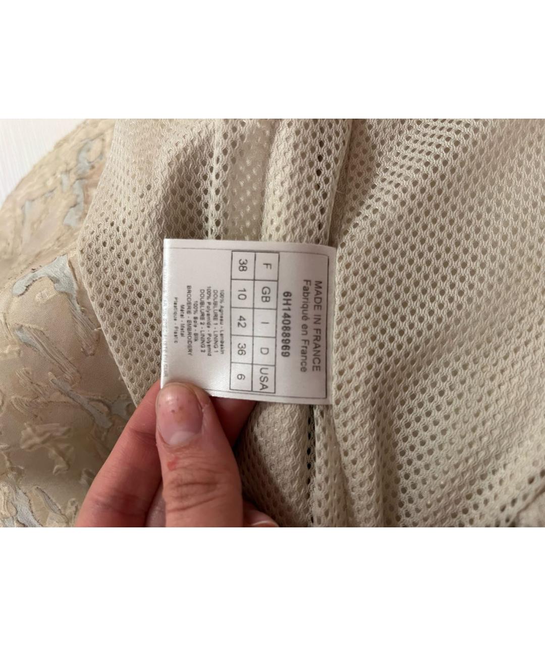 CHRISTIAN DIOR Бежевый полиамидовый тренч/плащ, фото 6
