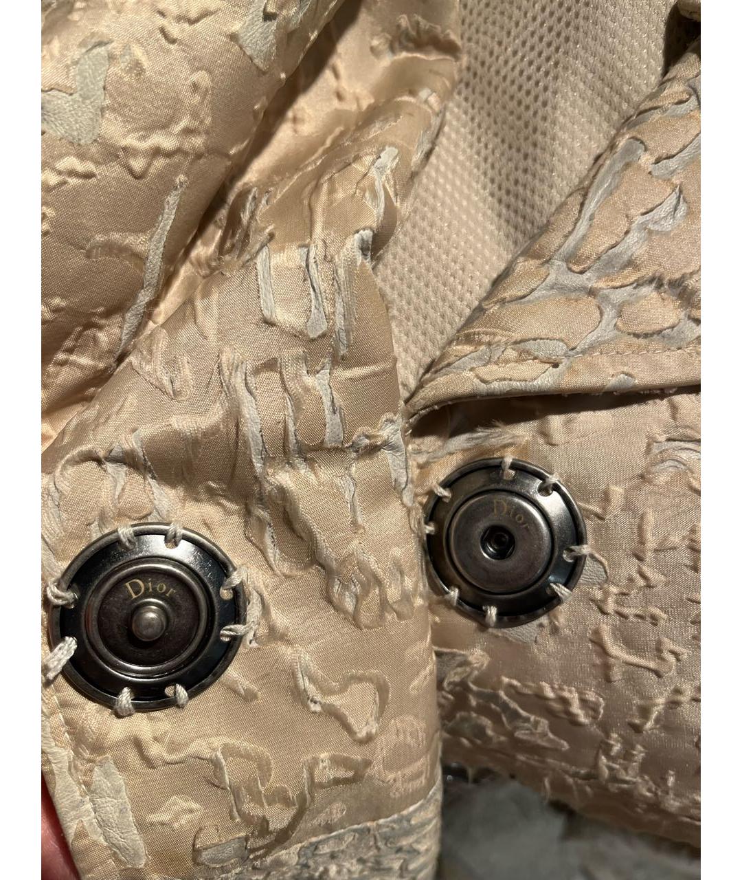 CHRISTIAN DIOR Бежевый полиамидовый тренч/плащ, фото 4