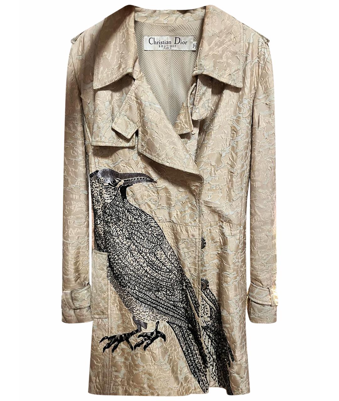 CHRISTIAN DIOR Бежевый полиамидовый тренч/плащ, фото 1