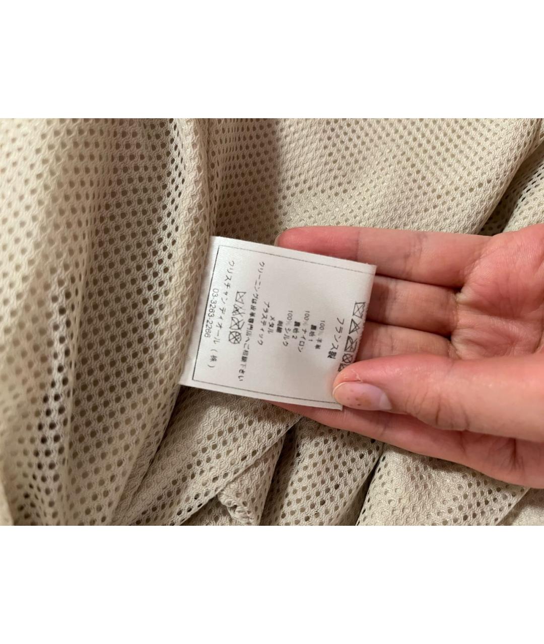 CHRISTIAN DIOR Бежевый полиамидовый тренч/плащ, фото 5
