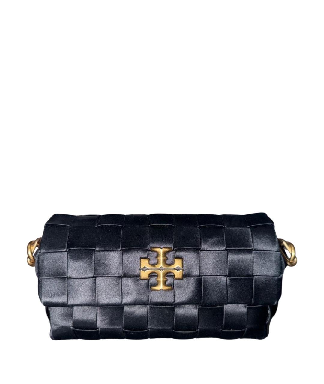 TORY BURCH Черная кожаная сумка с короткими ручками, фото 1