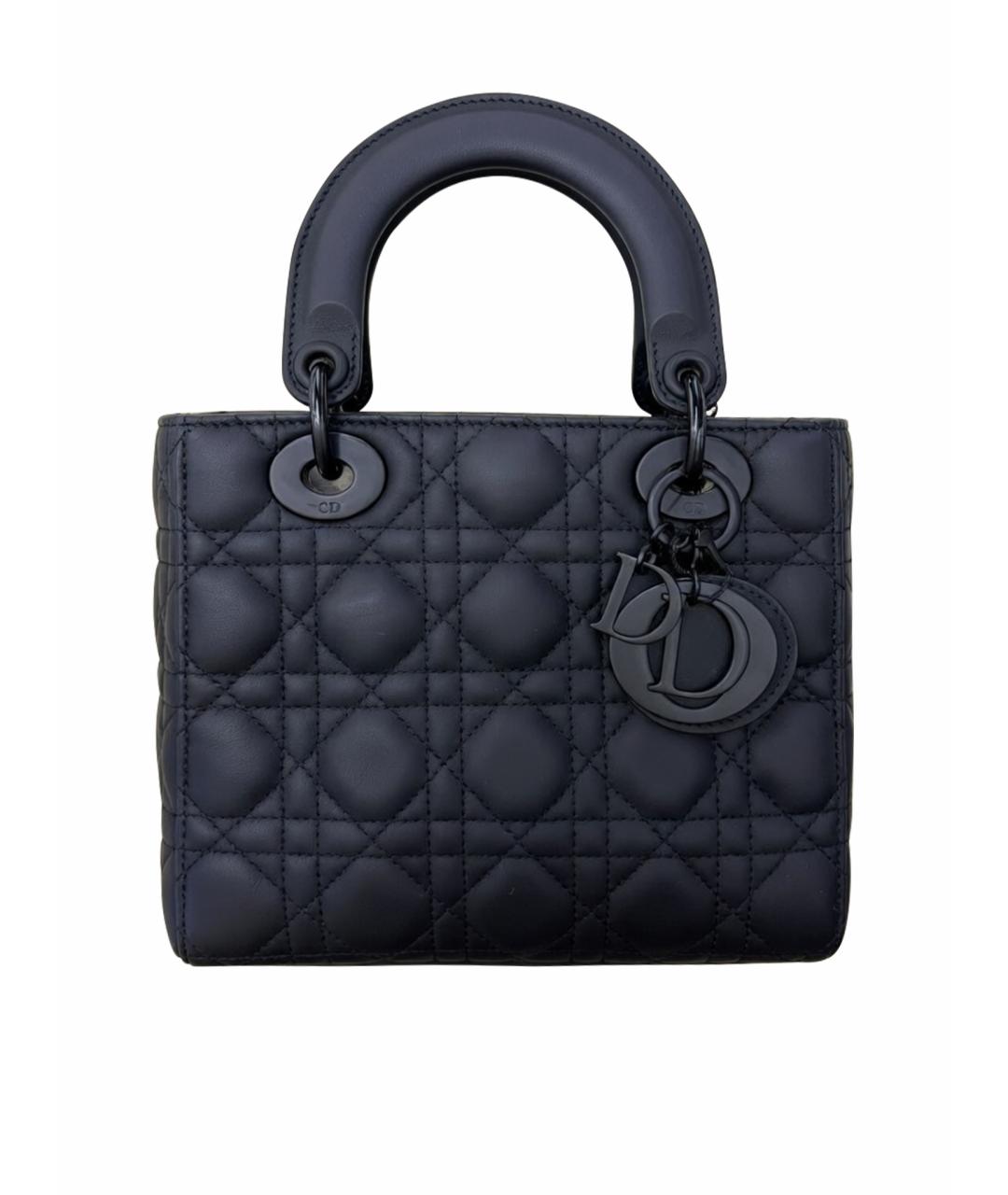 CHRISTIAN DIOR Черная кожаная сумка с короткими ручками, фото 1