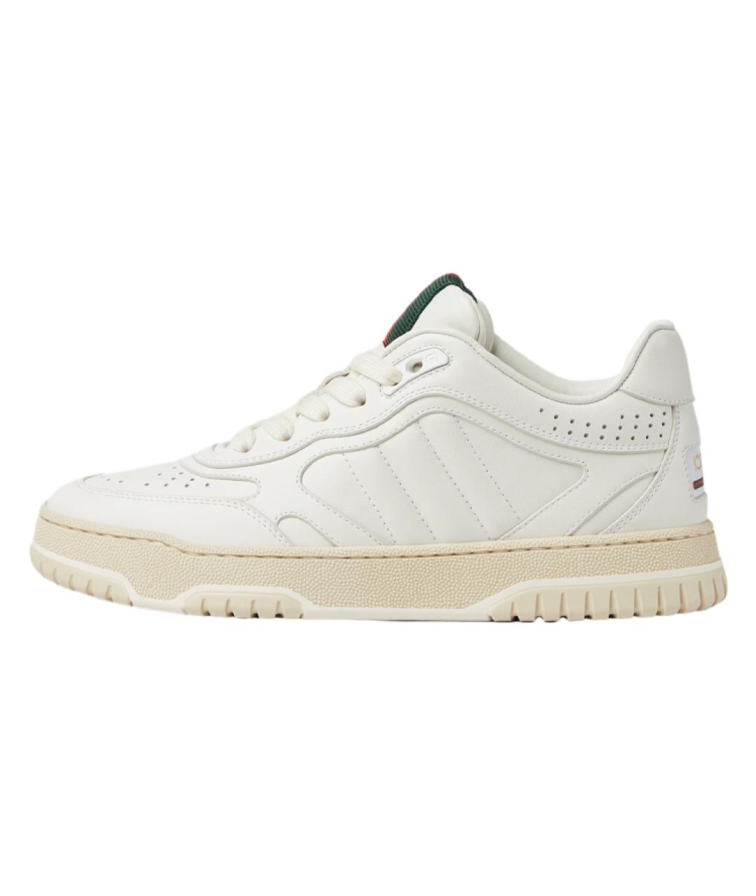 GUCCI Белые кожаные кроссовки, фото 6