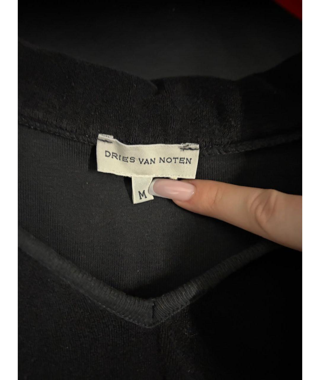 DRIES VAN NOTEN Черный велюровый джемпер / свитер, фото 5