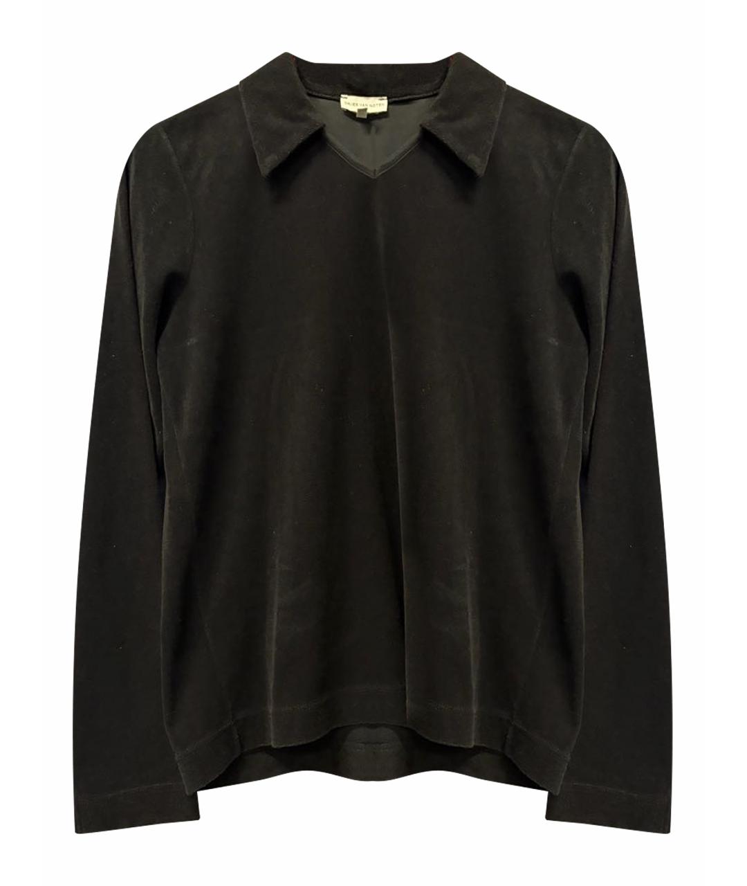 DRIES VAN NOTEN Черный велюровый джемпер / свитер, фото 1