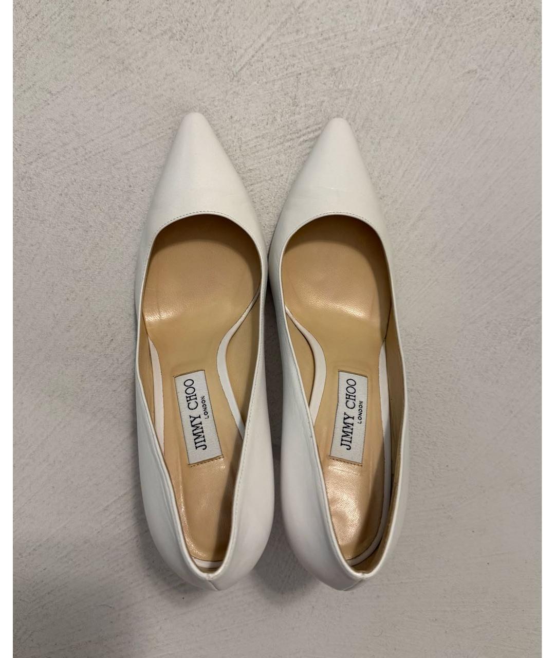JIMMY CHOO Белые кожаные туфли, фото 3