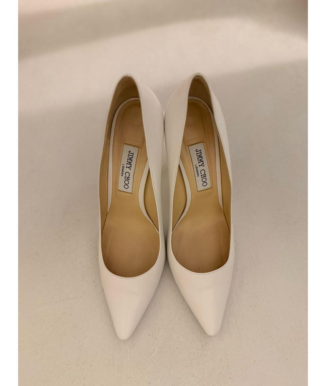 JIMMY CHOO Белые кожаные туфли, фото 5