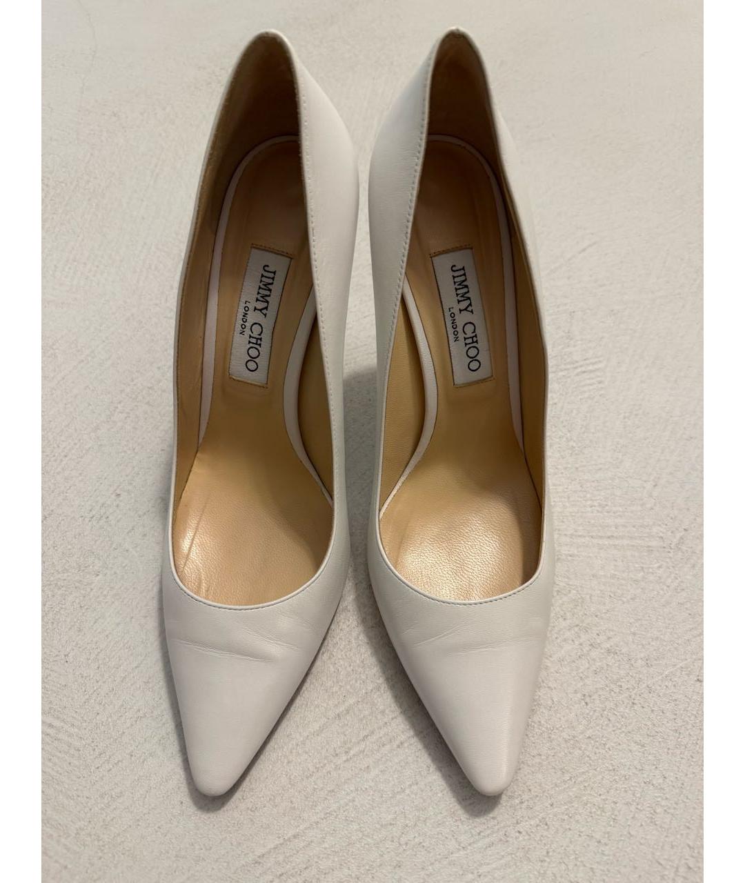 JIMMY CHOO Белые кожаные туфли, фото 2