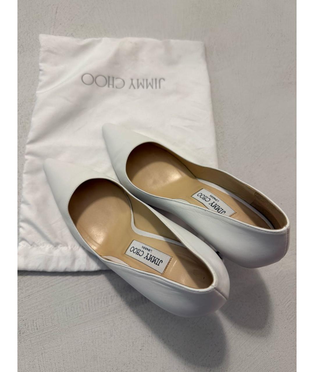 JIMMY CHOO Белые кожаные туфли, фото 6