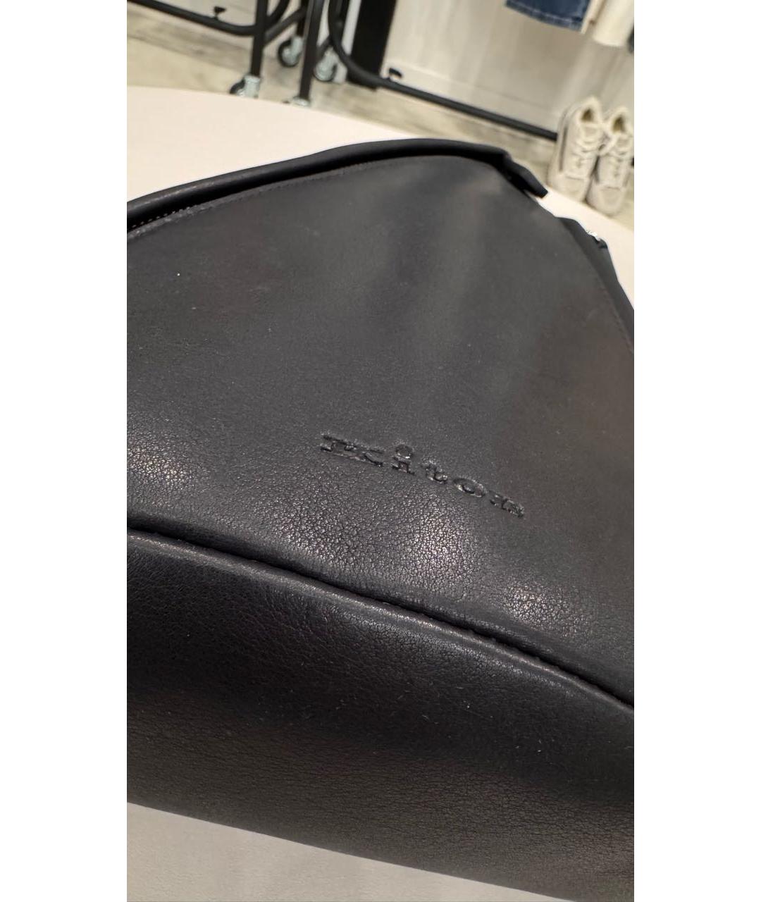 KITON Черный кожаный рюкзак, фото 3