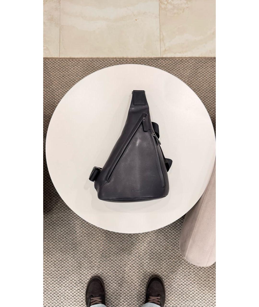 KITON Черный кожаный рюкзак, фото 2