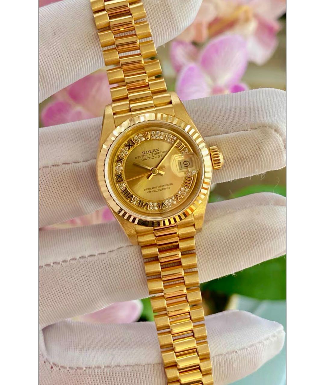 ROLEX Желтые часы из желтого золота, фото 2