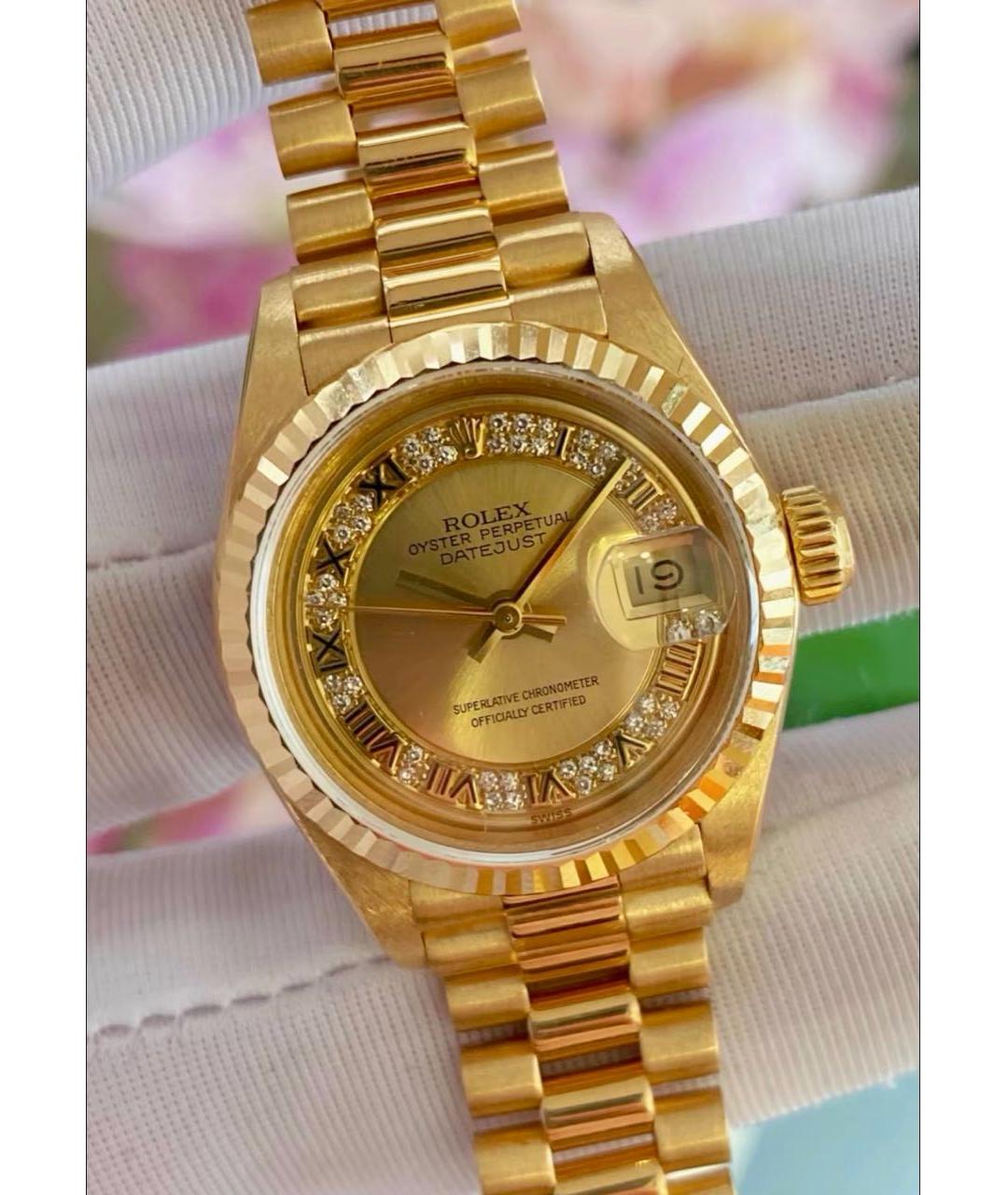 ROLEX Желтые часы из желтого золота, фото 3